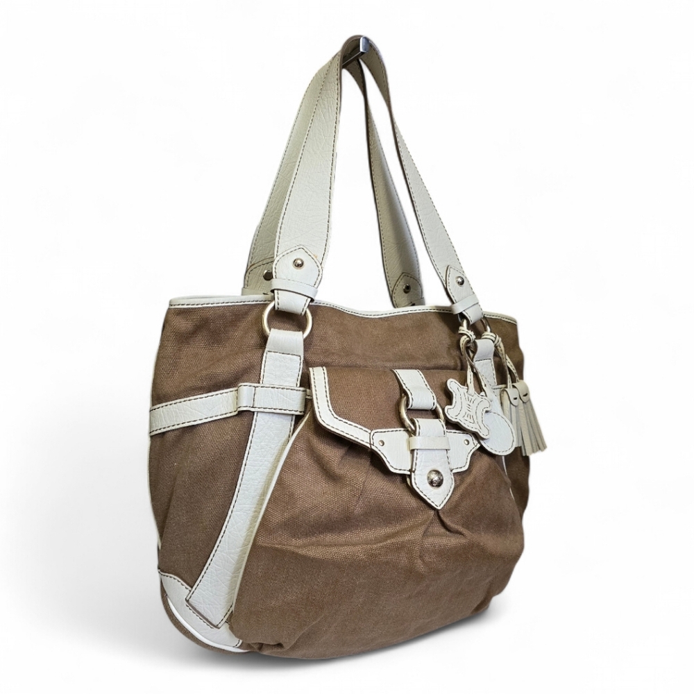 Celine Canvas and Leather Boogie Hobo